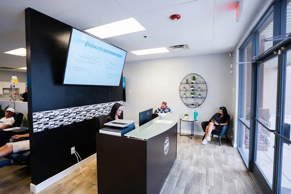 Reception and waiting area inside the AZ IV Medics Scottsdale clinic
