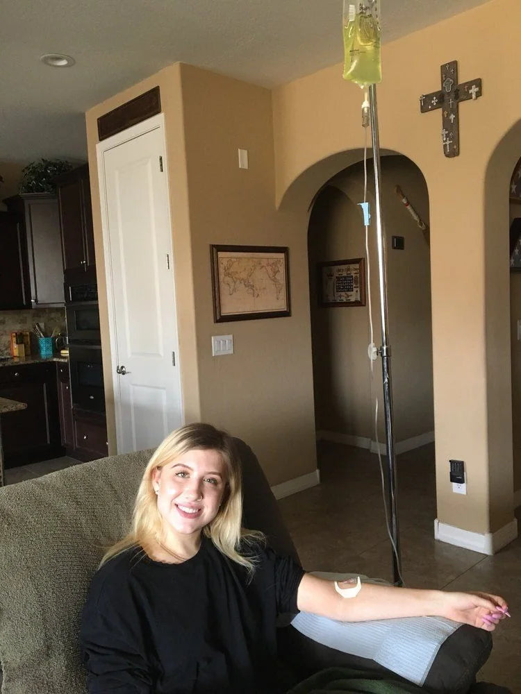 AZ IV Medics provider preparing mobile IV therapy during an Arizona home visit
