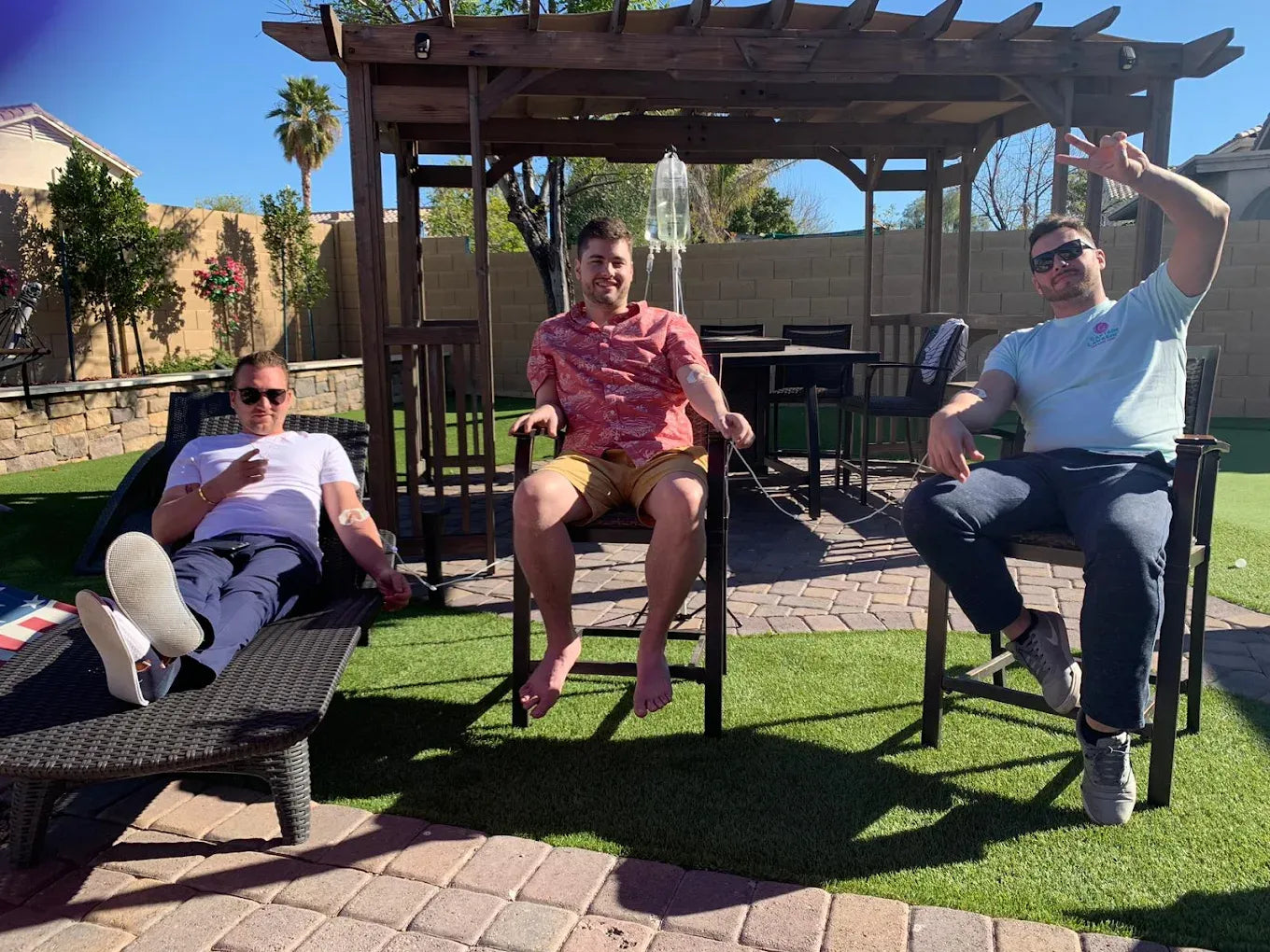 Arizona clients receiving mobile IV therapy together at a private residence