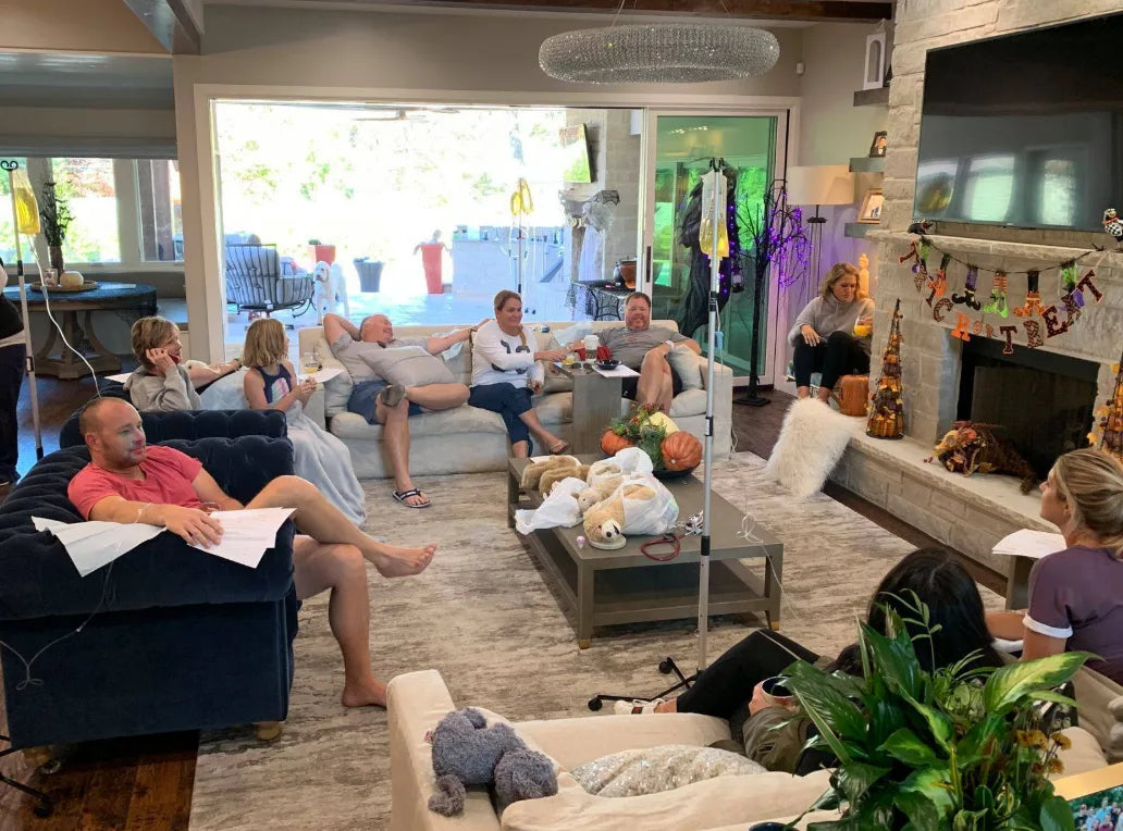 Group receiving mobile IV therapy together at a private Scottsdale residence