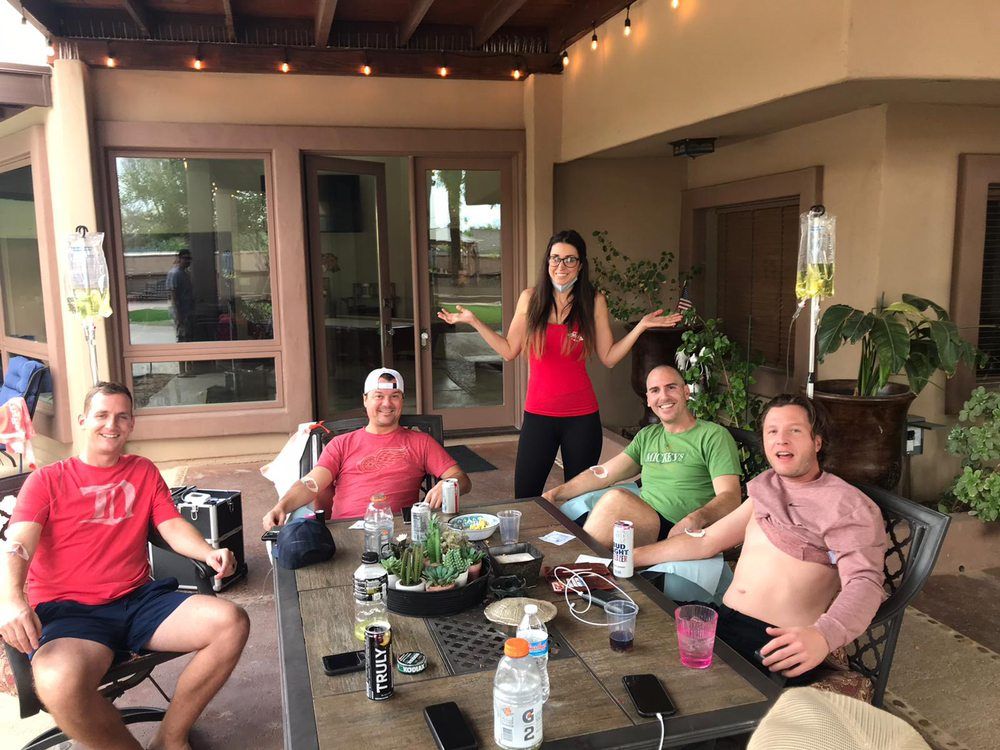 AZ IV Medics provider supporting a private group IV appointment in Tempe